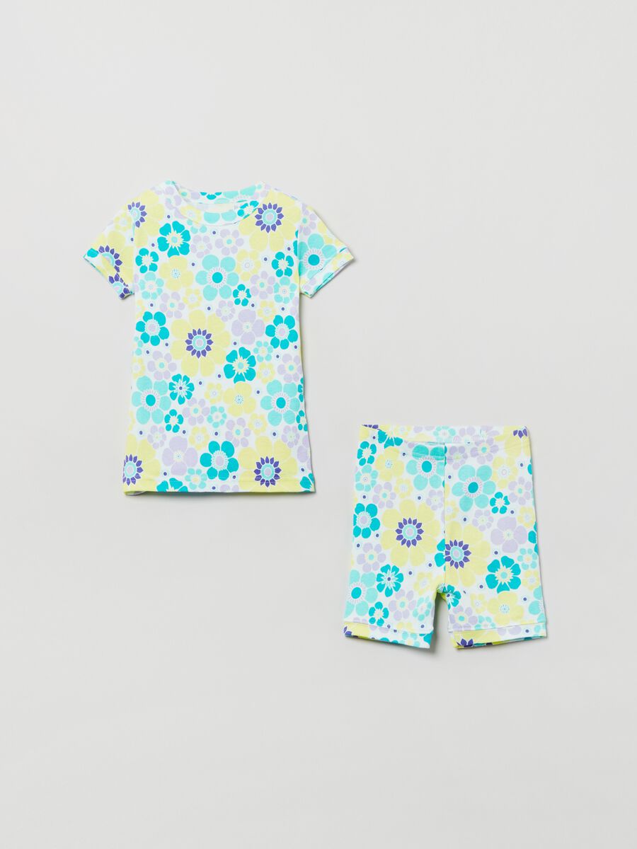 Organic cotton pyjamas with floral pattern_0