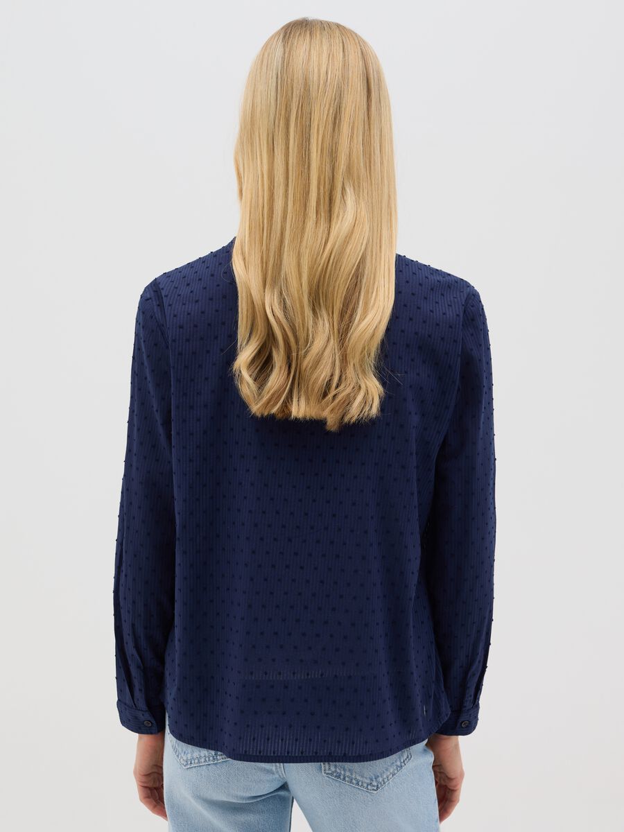 Women’s blue, regular-fit shirt in 100% cotton_2