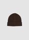 Cappello marrone in lana elasticizzato a coste_1