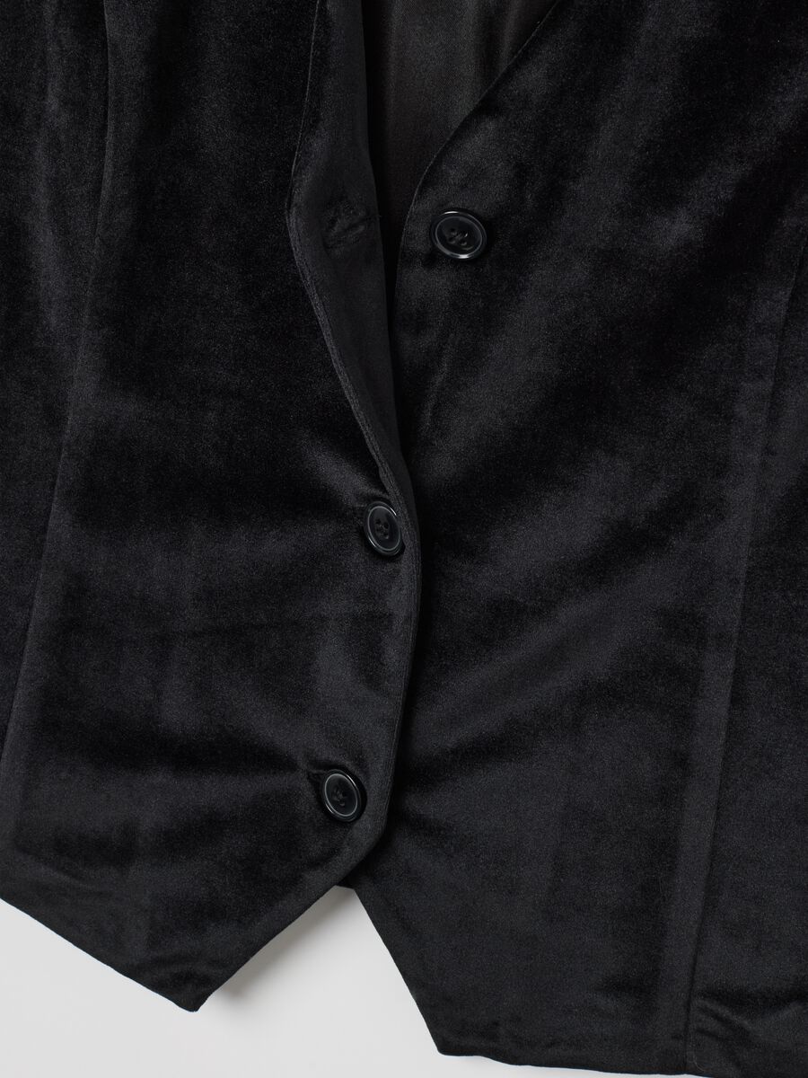 Gilet nero con fodera e bottoni regular fit_1
