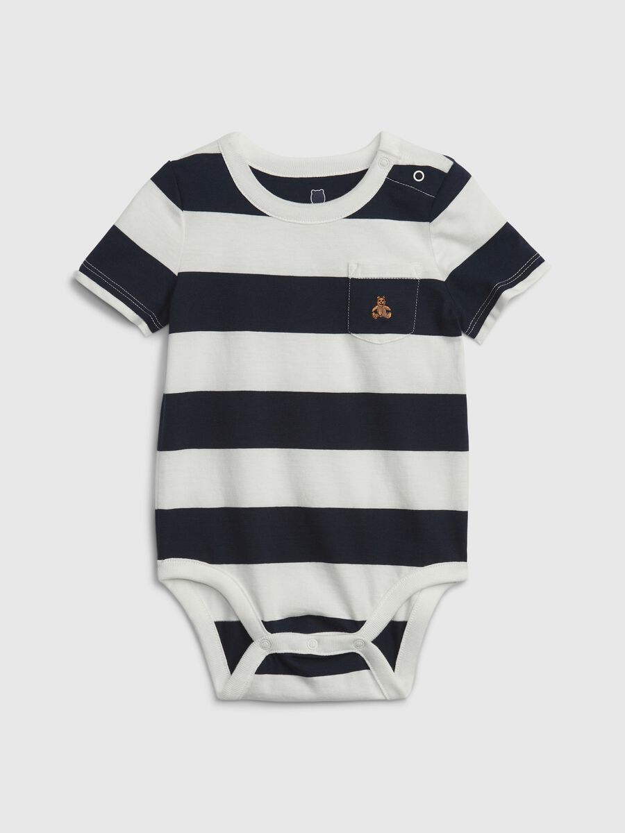 Cotton bodysuit with striped pattern_0