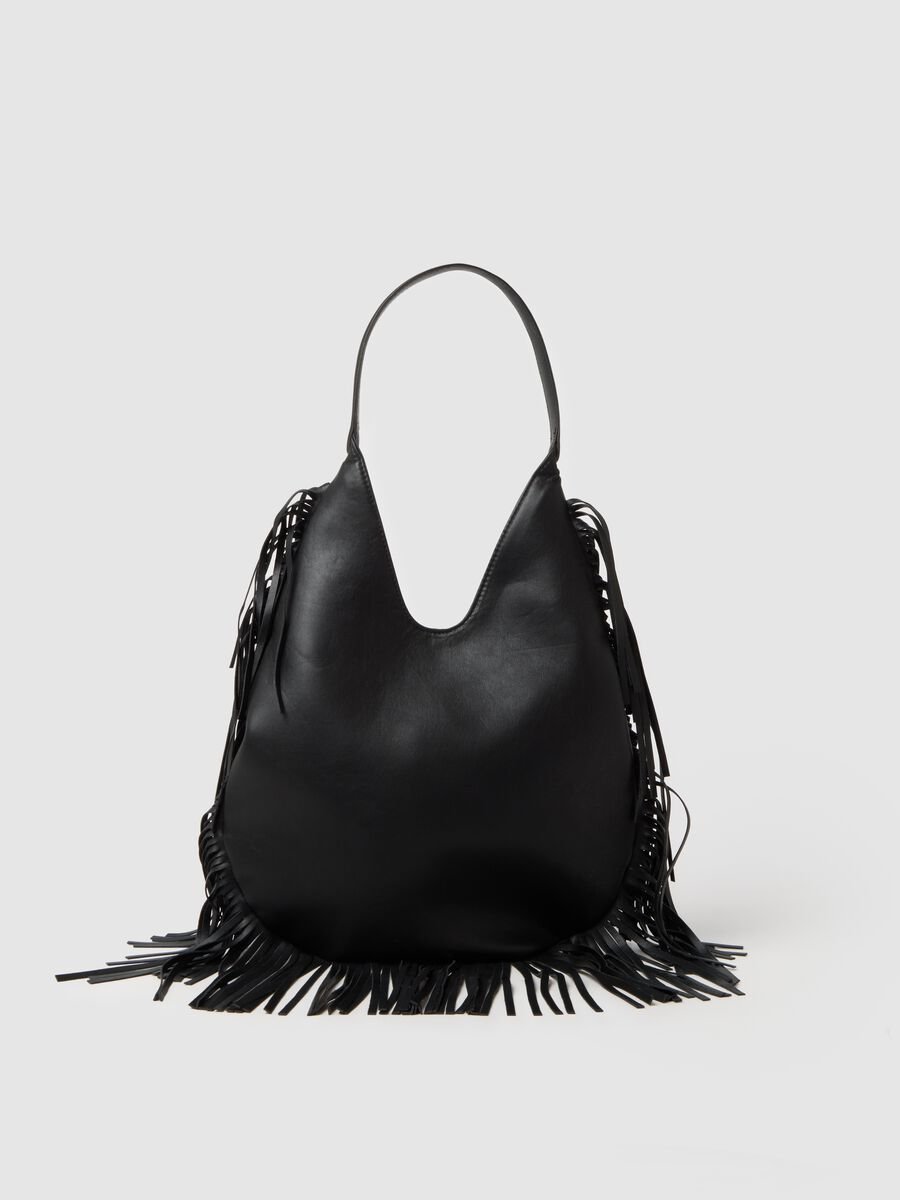 Borsa nera con frange_0