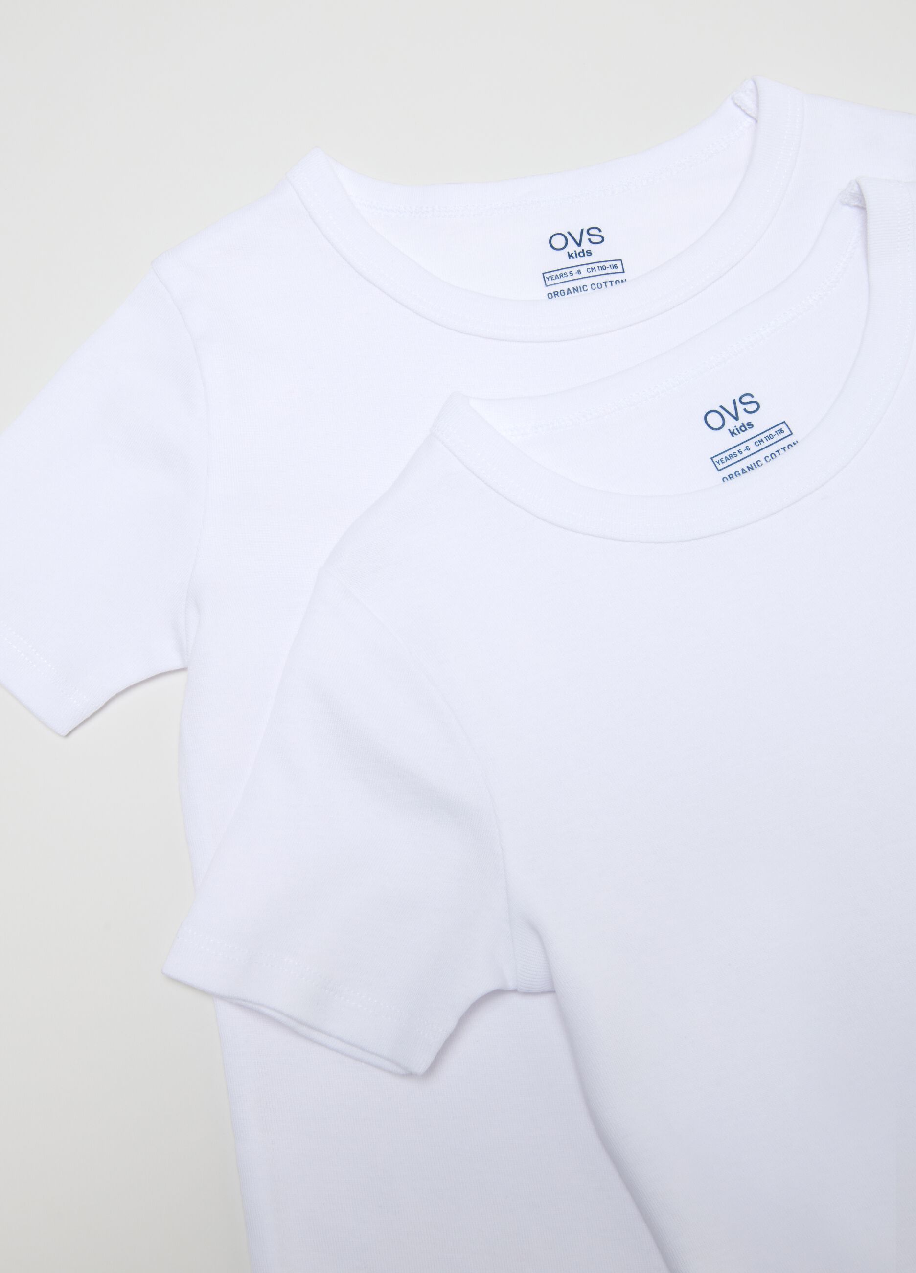 Pack of two white children's t-shirts in pure cotton, regular fit