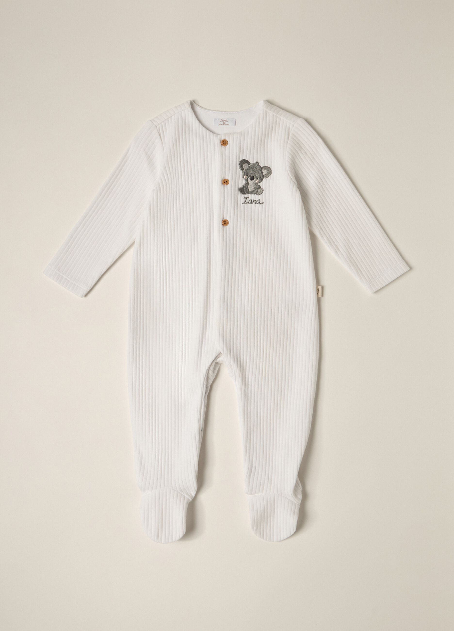 Pure Cotton Ribbed Baby Romper by IANA