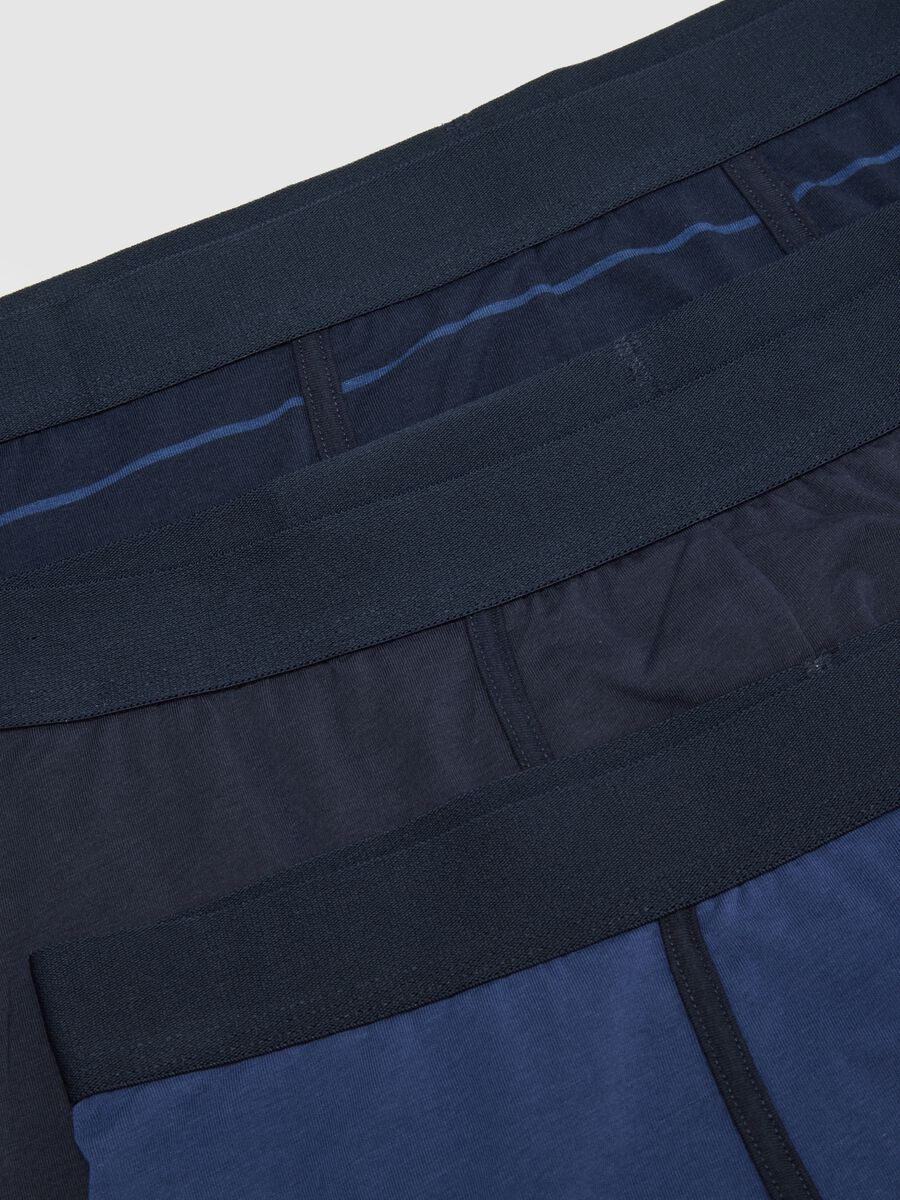 Pack of three blue stretch cotton boxers regular fit_5