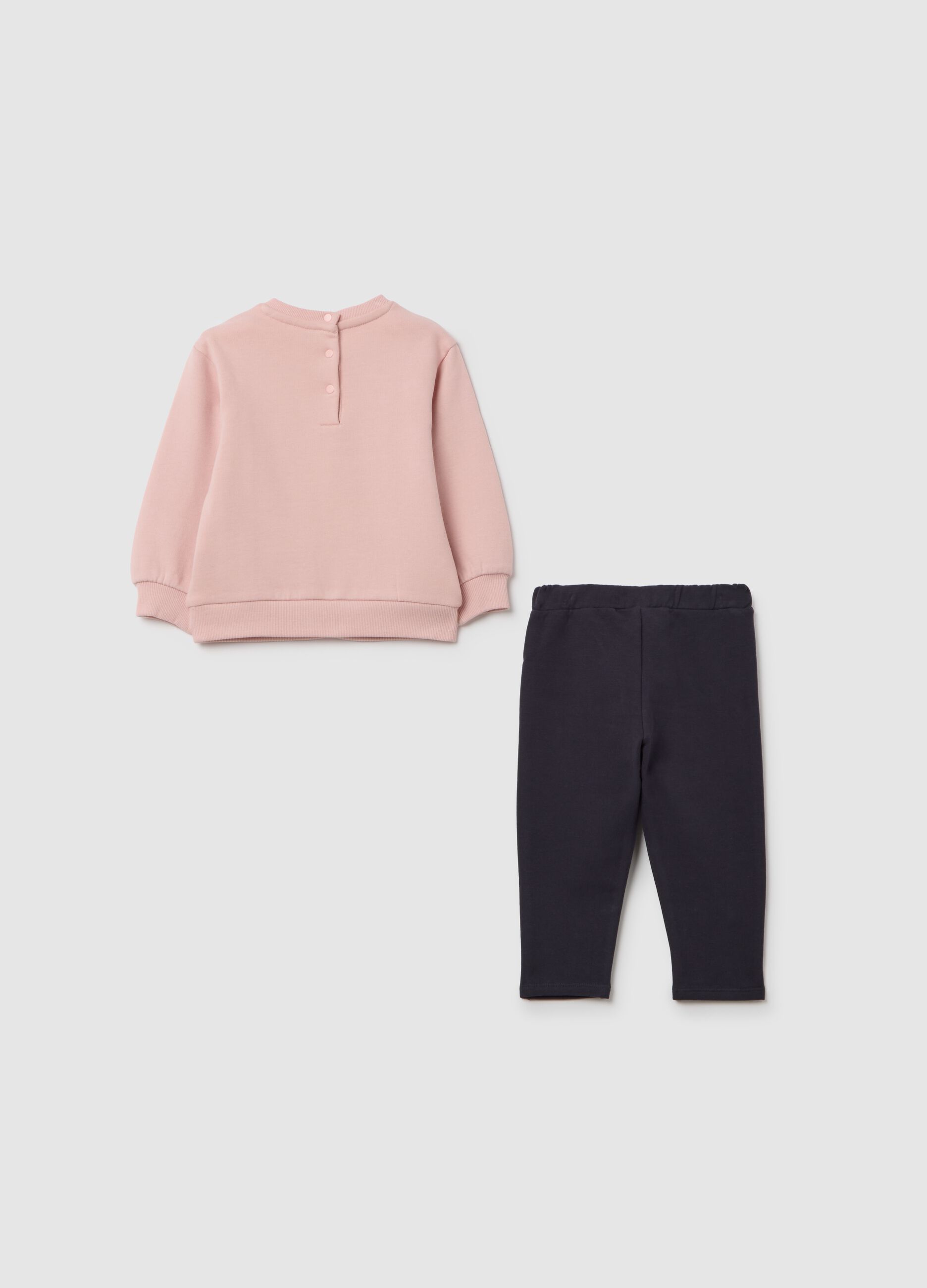 Pink and blue sweatshirt and trousers set for girls