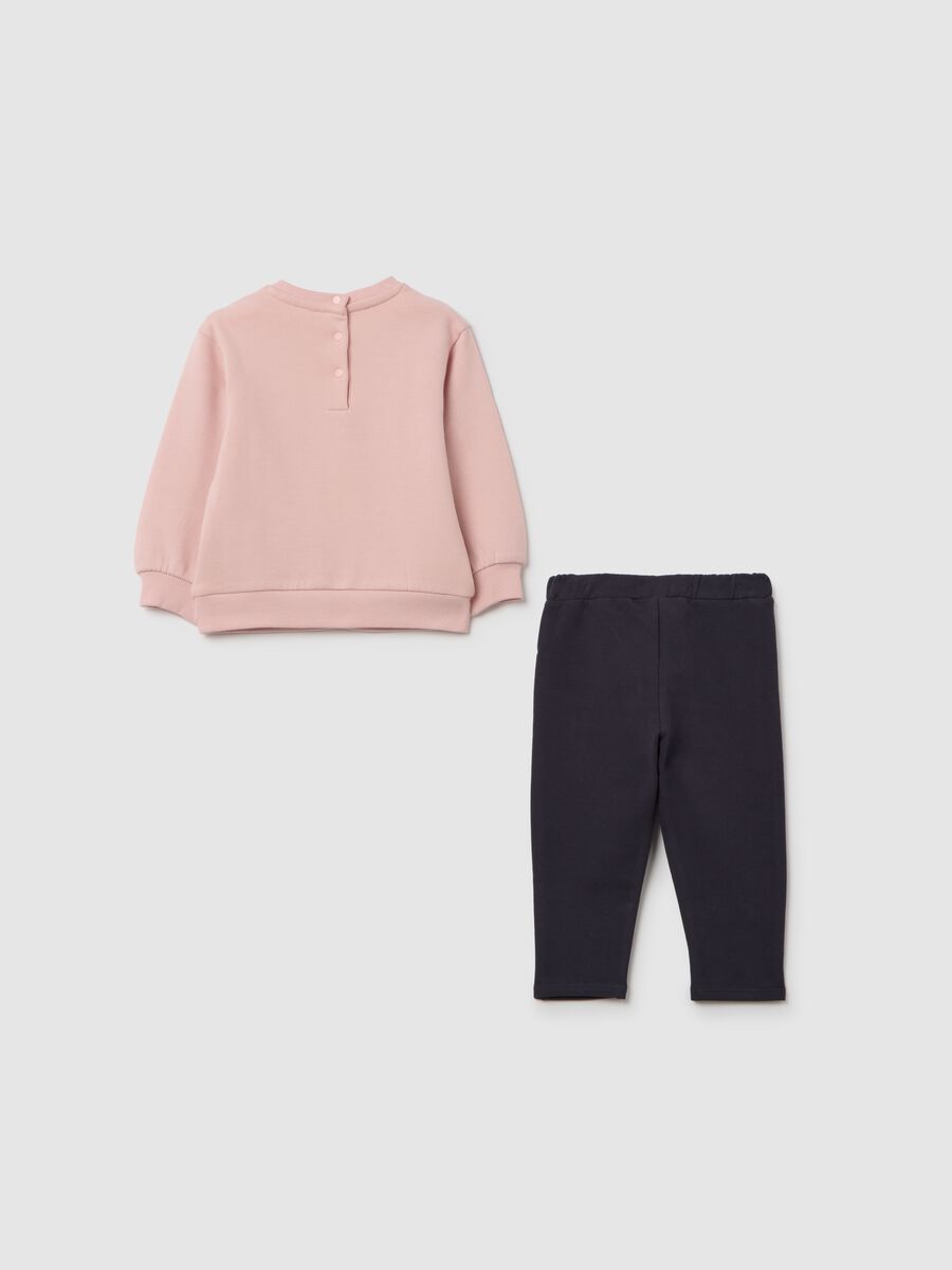 Pink and blue sweatshirt and trousers set for girls_1