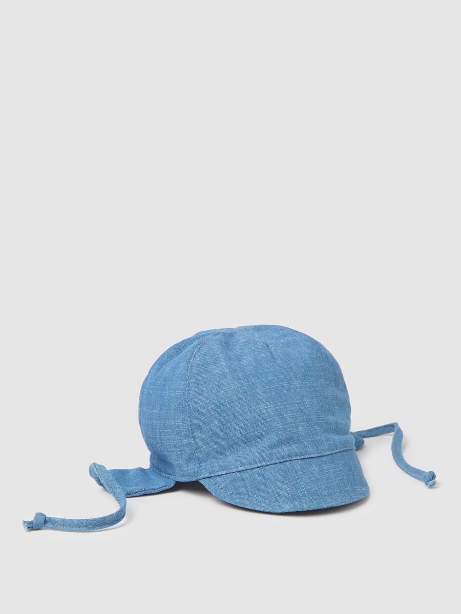 Denim cap with laces_0
