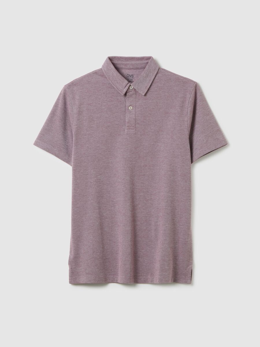 Polo da uomo in puro cotone viola regular fit_4