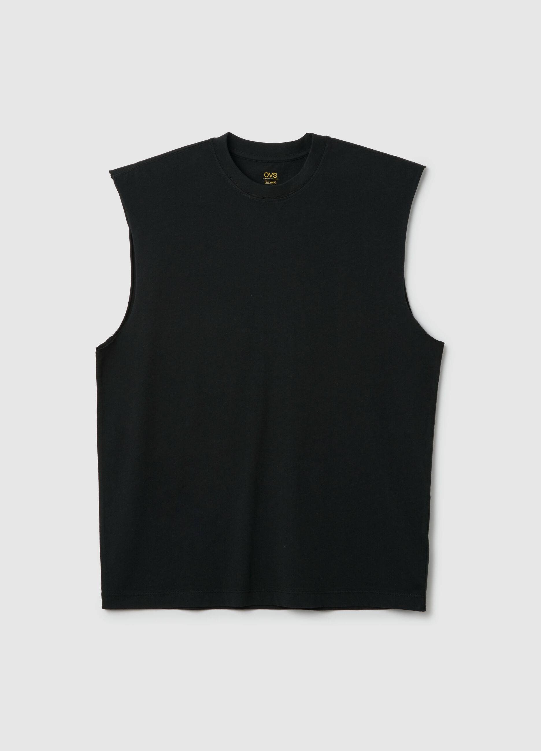 Canotta da uomo in puro cotone nera regular fit