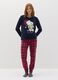 Long pyjamas in velour with Snoopy embroidery_0