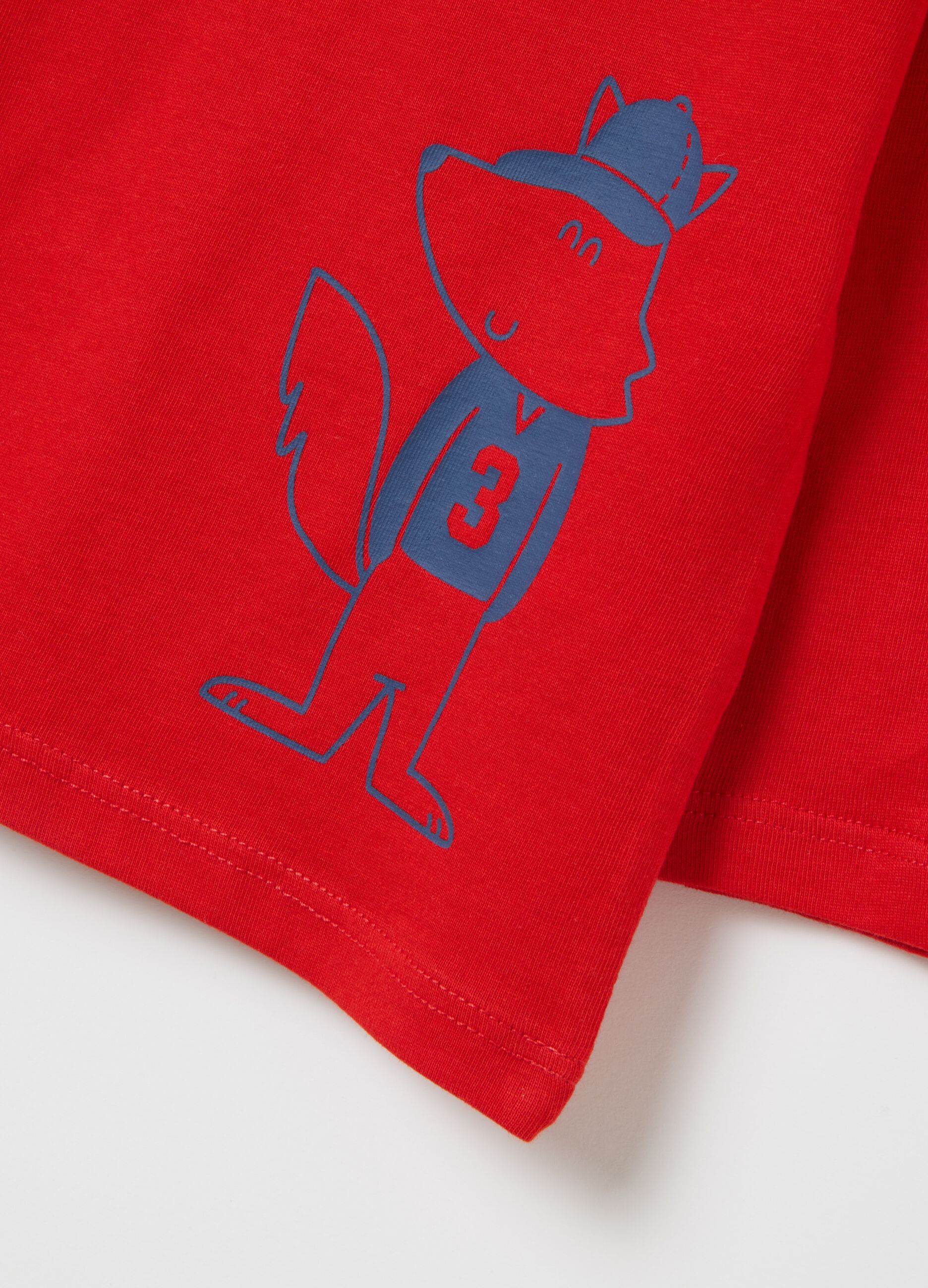 Child's T-shirt in pure red cotton with regular fit