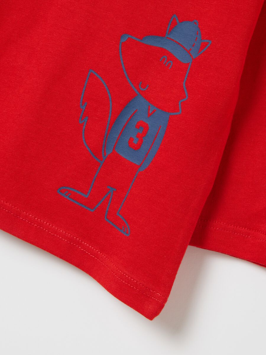 Child's T-shirt in pure red cotton with regular fit_3