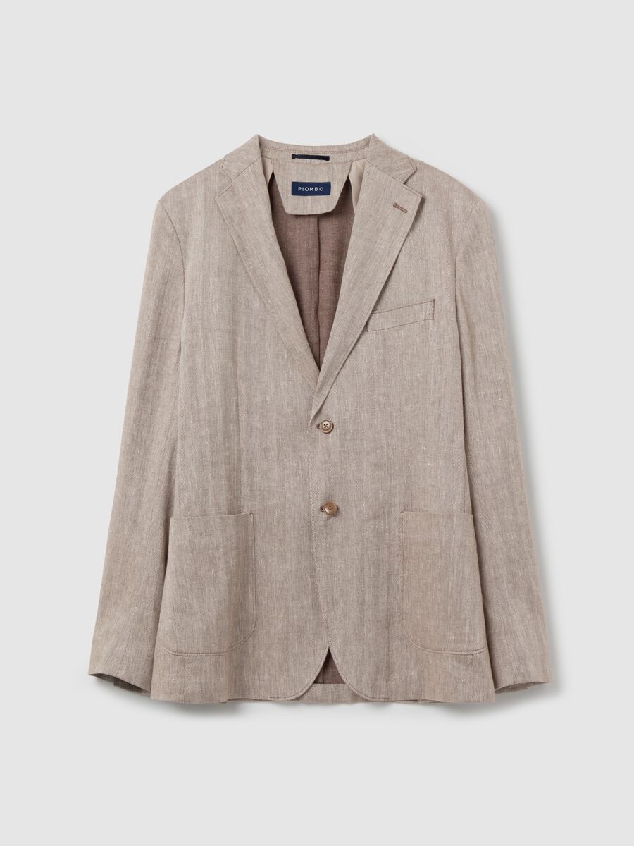 Herringbone blazer in linen and cotton_4