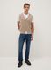 Beige deep V cotton-blend waistcoat with regular fit and buttons_1