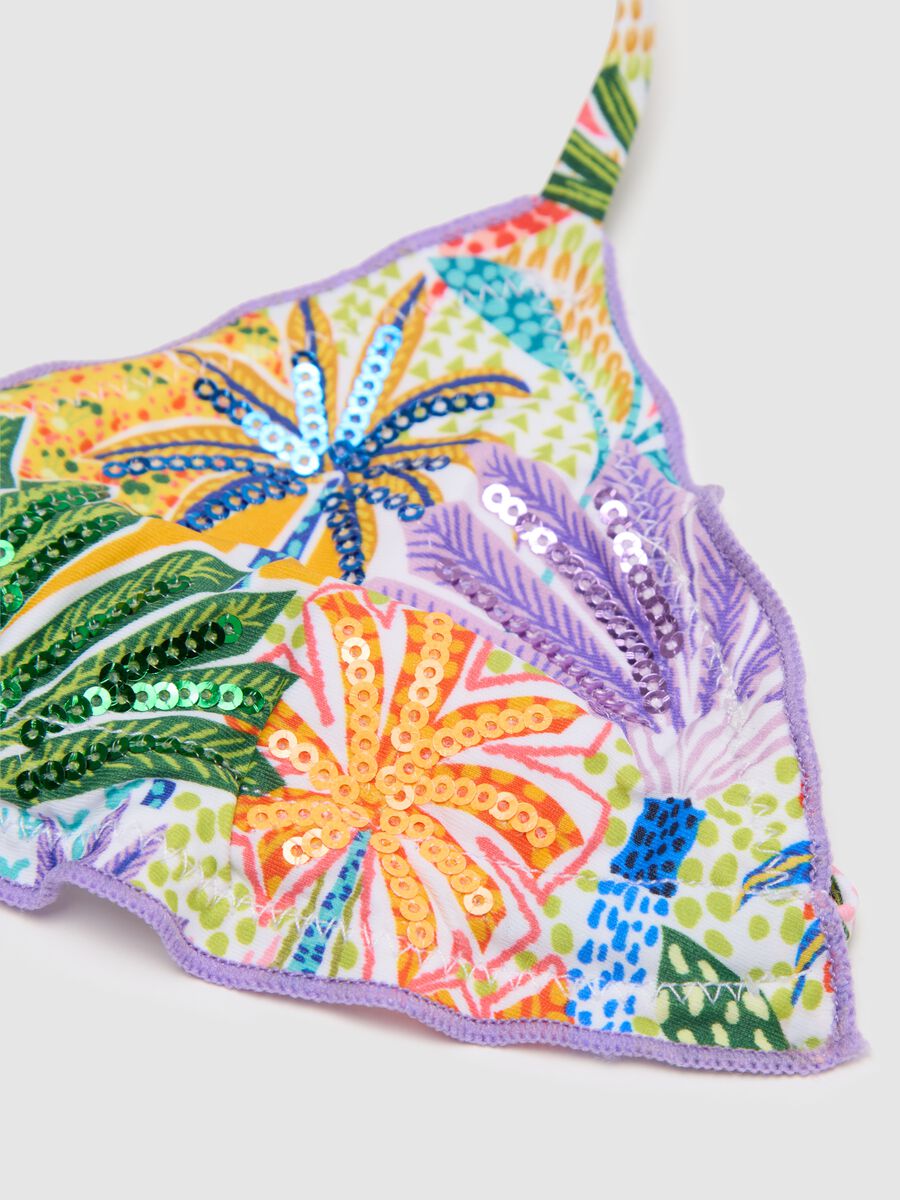 Multicolour stretchy fabric girl's bikini_3