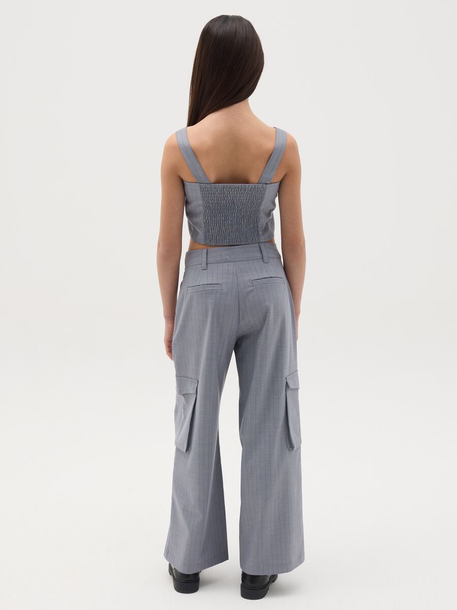 Pantaloni cargo gessati _3