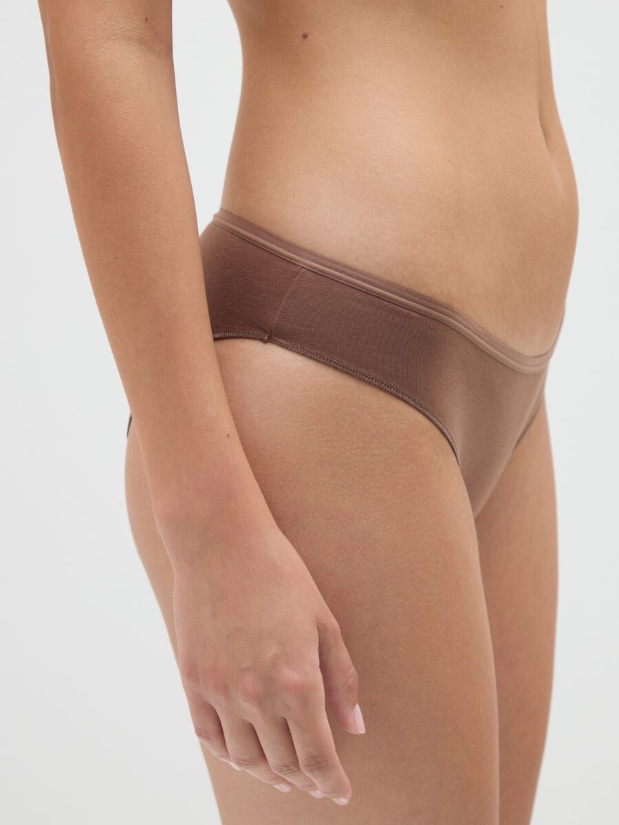 Multipack Set of Brown Stretch Cotton Briefs_3
