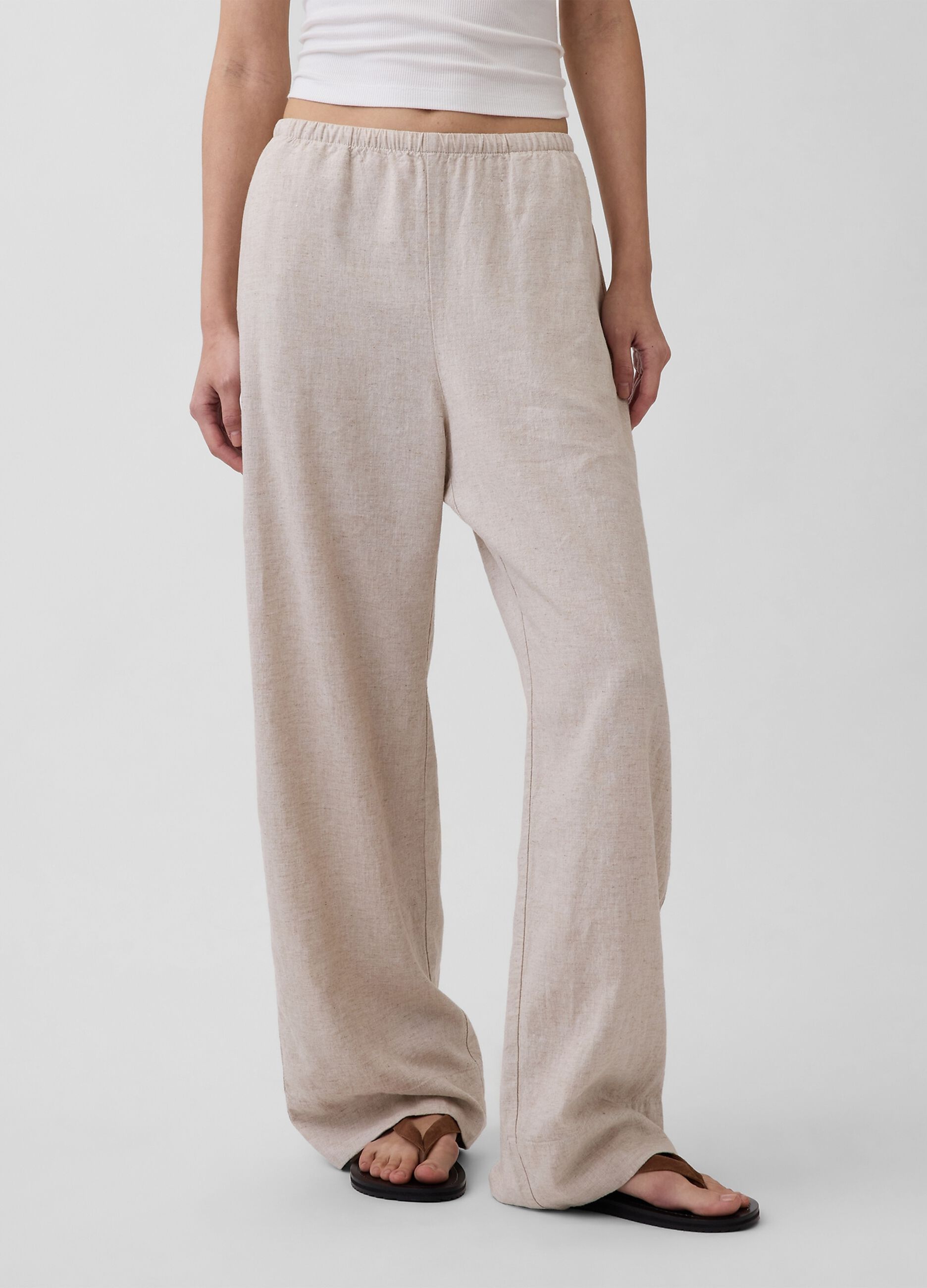 Linen-blend trousers