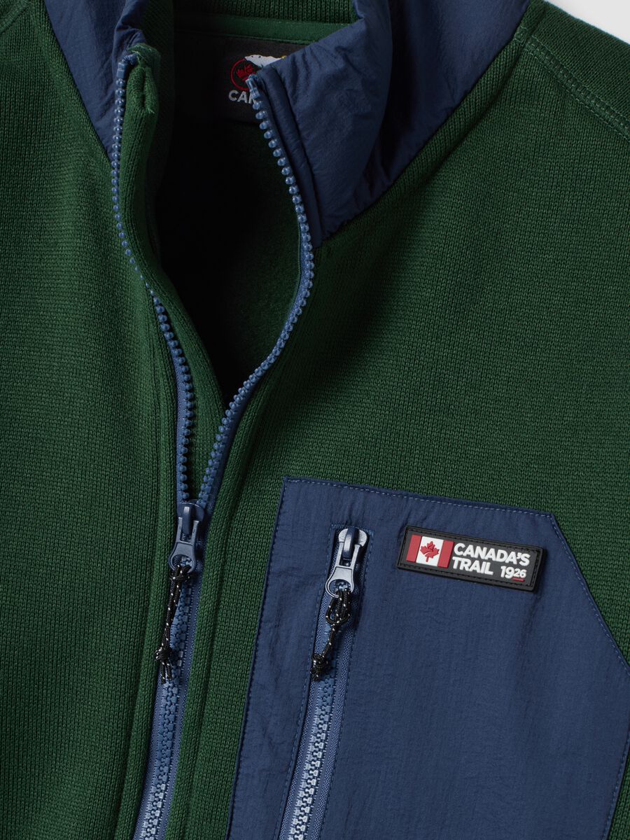 Heavyweight Green Jacket with Zip and Pockets_1