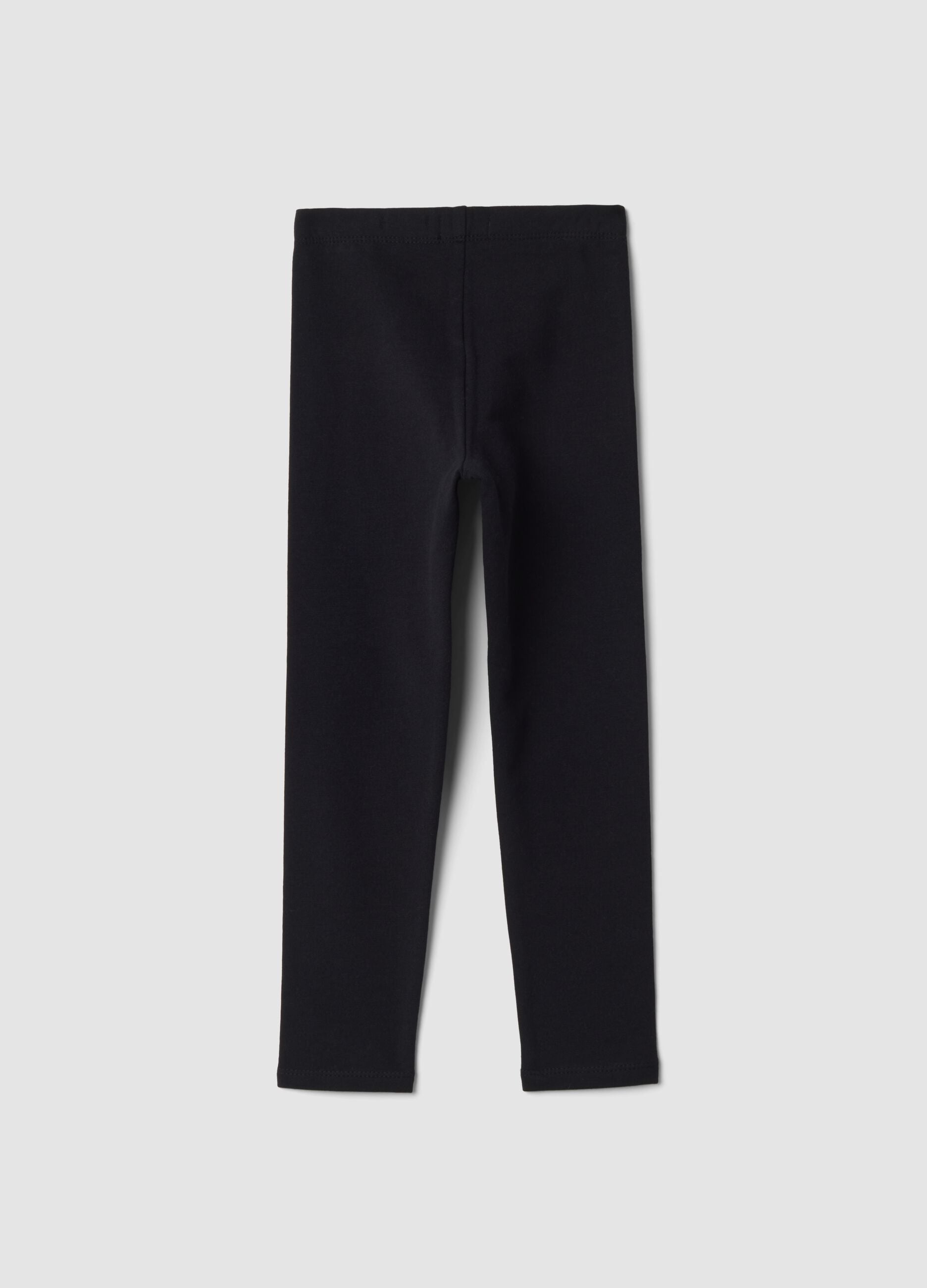 Black organic stretch cotton leggings
