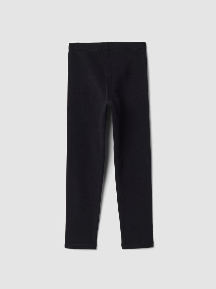 Leggings neri in cotone organico elasticizzato_0