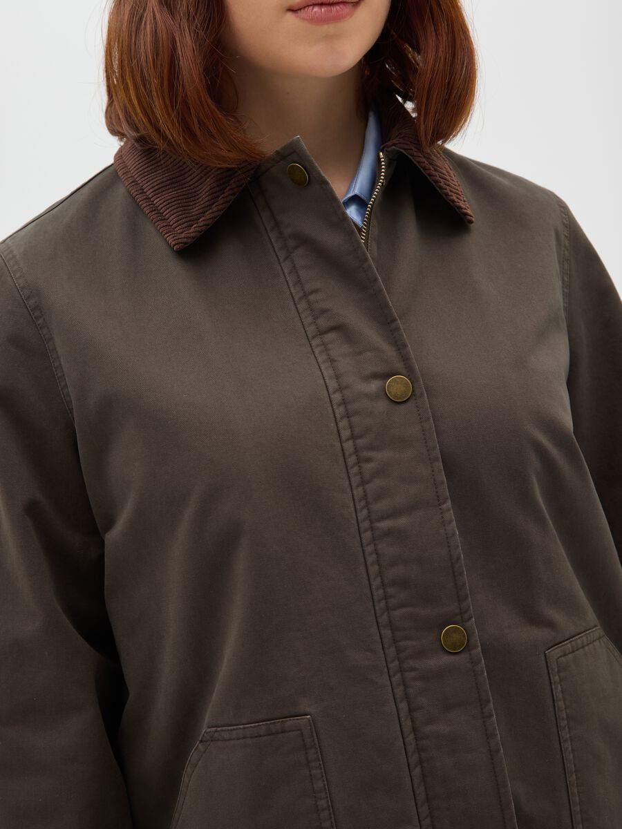 Brown pure cotton regular fit jacket_2