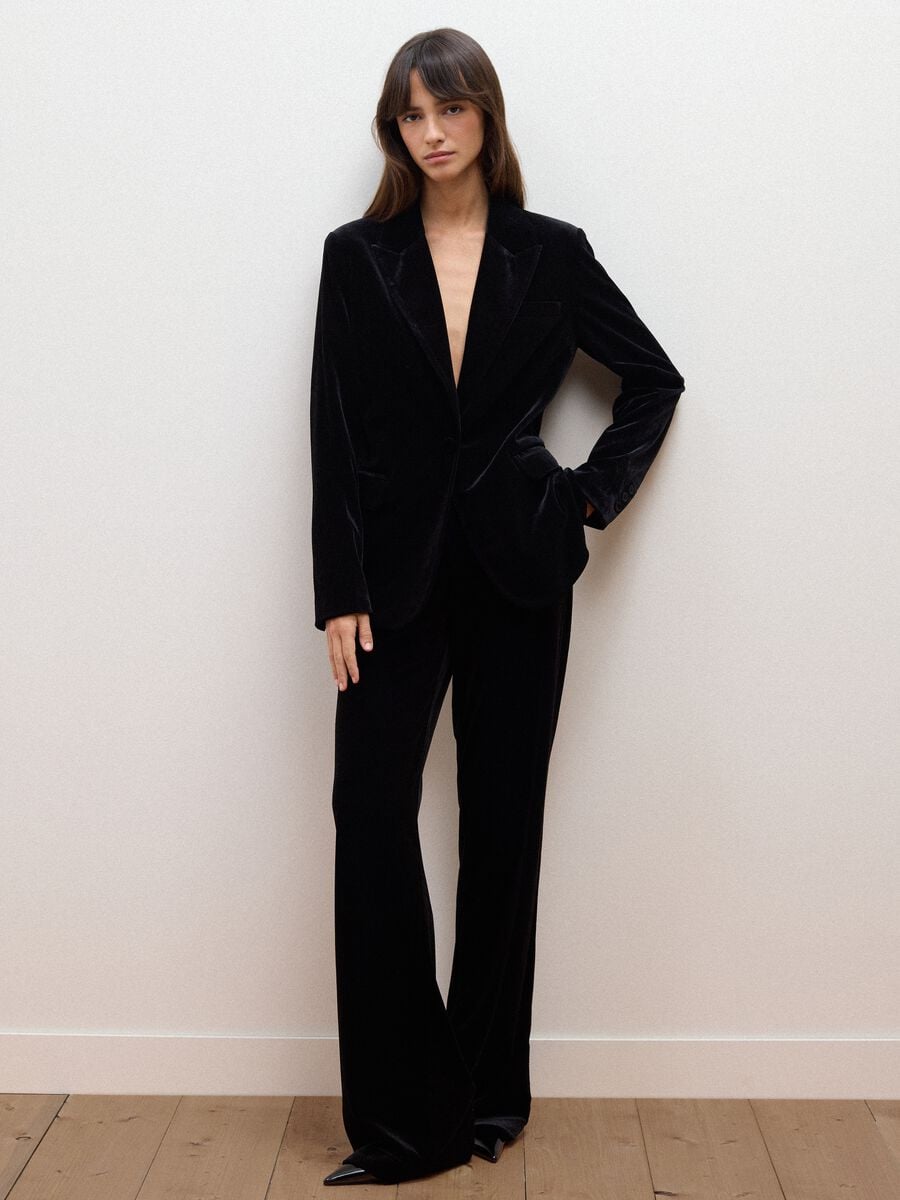 Blazer nero in tessuto elasticizzato_2