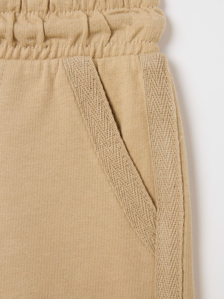 Kid's beige pure cotton shorts regular fit_2