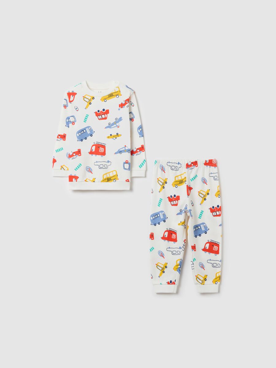 Cotton pyjamas with transportation print_0