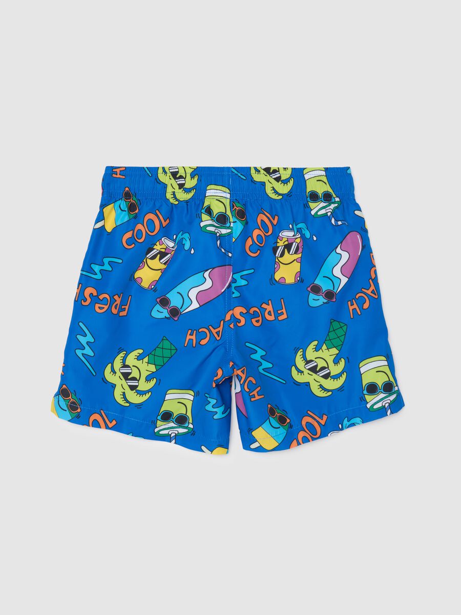 Children's swimwear in multicolour fabric with regular fit and elastic waistband_1