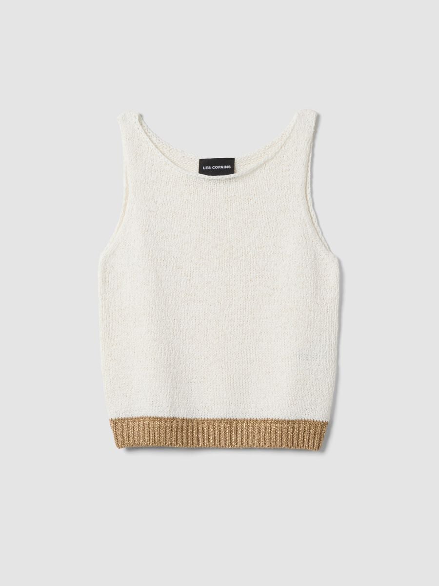 White cotton-blend top_4