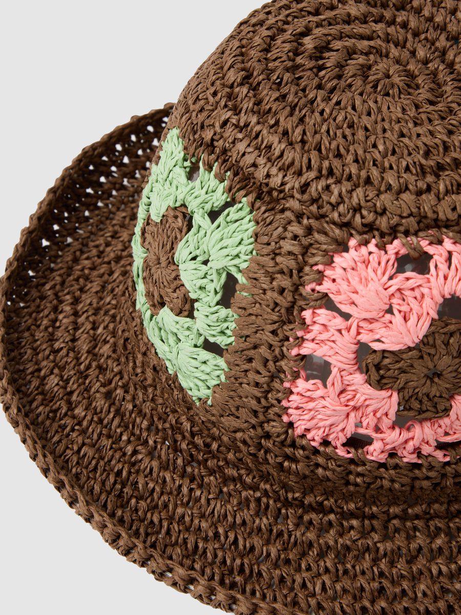 Multicolour knitted paper blend fabric hat_1