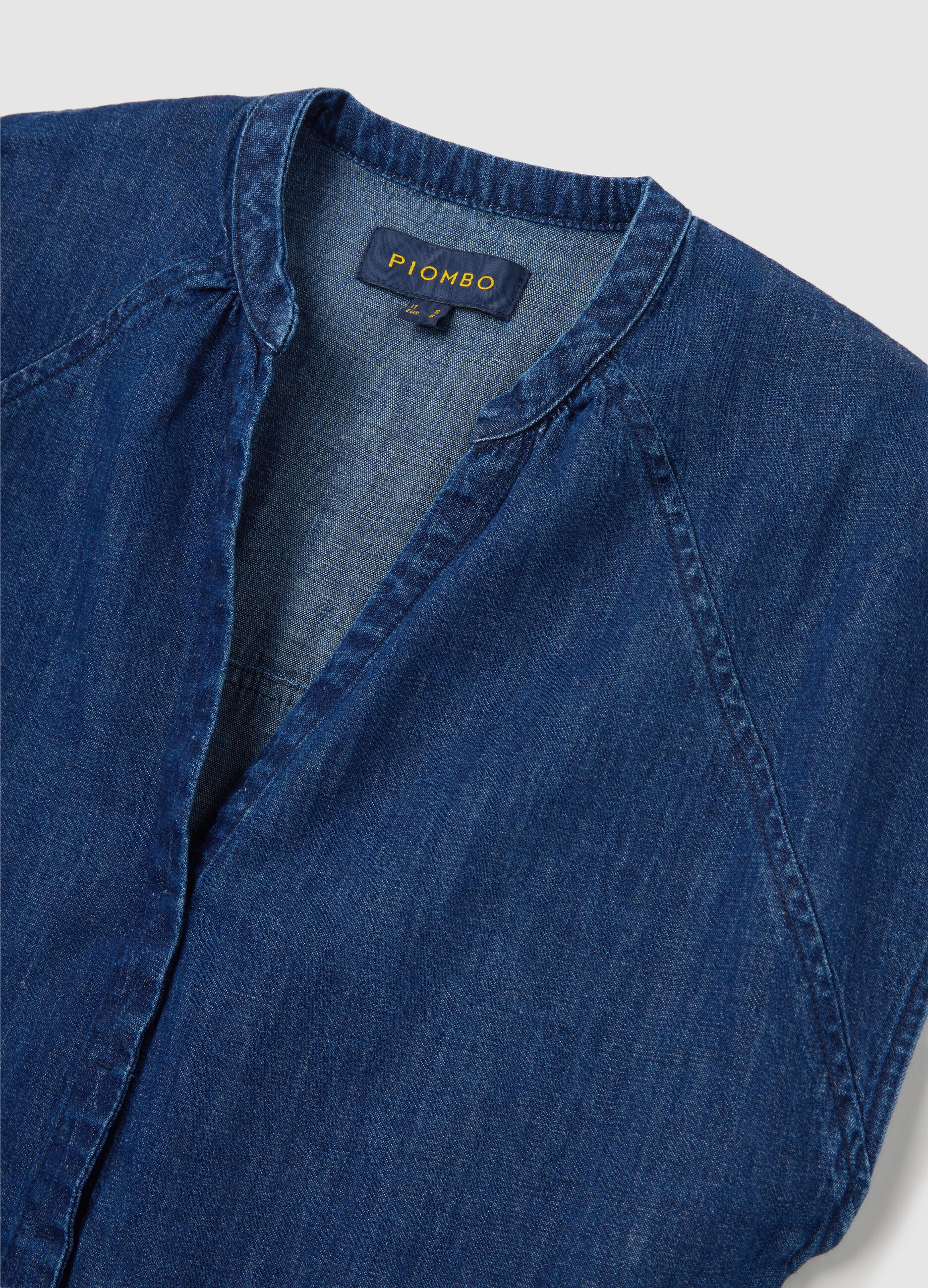 Short Sleeve Denim Shirt in Graphite