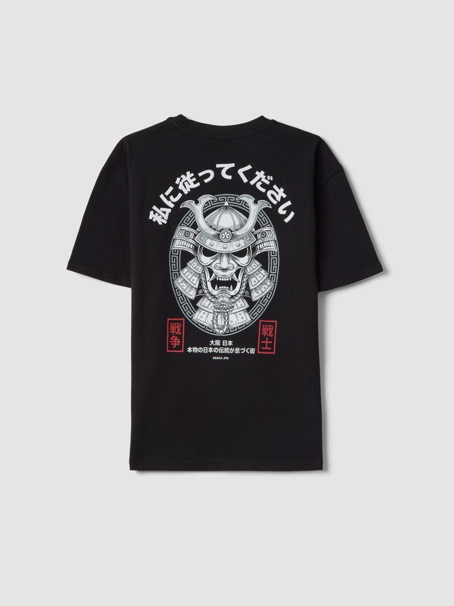 Children's black pure cotton oversized fit T-shirt with print_4