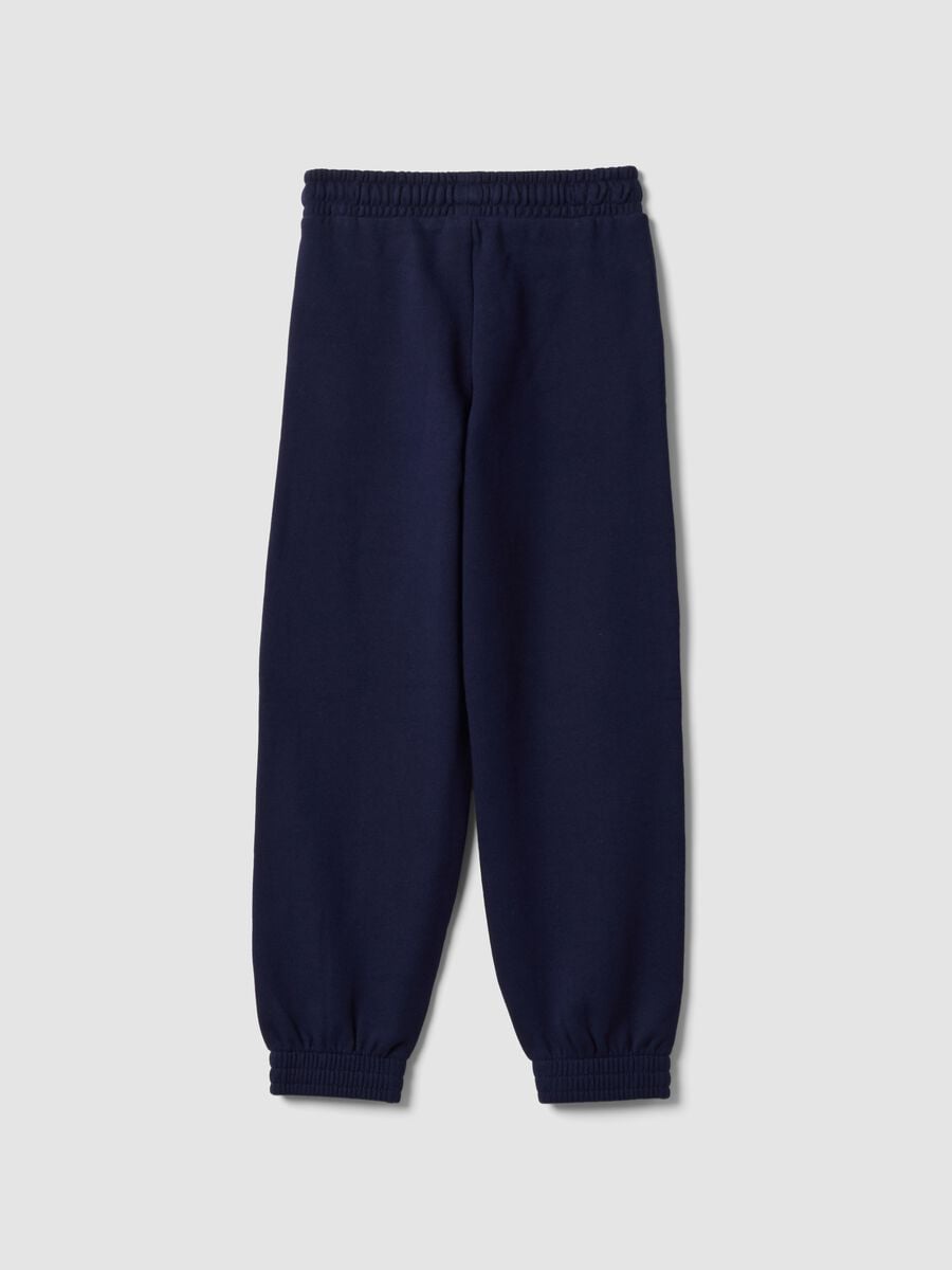 Pantaloni jogger blu in cotone organico_1