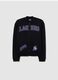 Children's black cotton blend regular fit sweatshirt with Lakers logo_3
