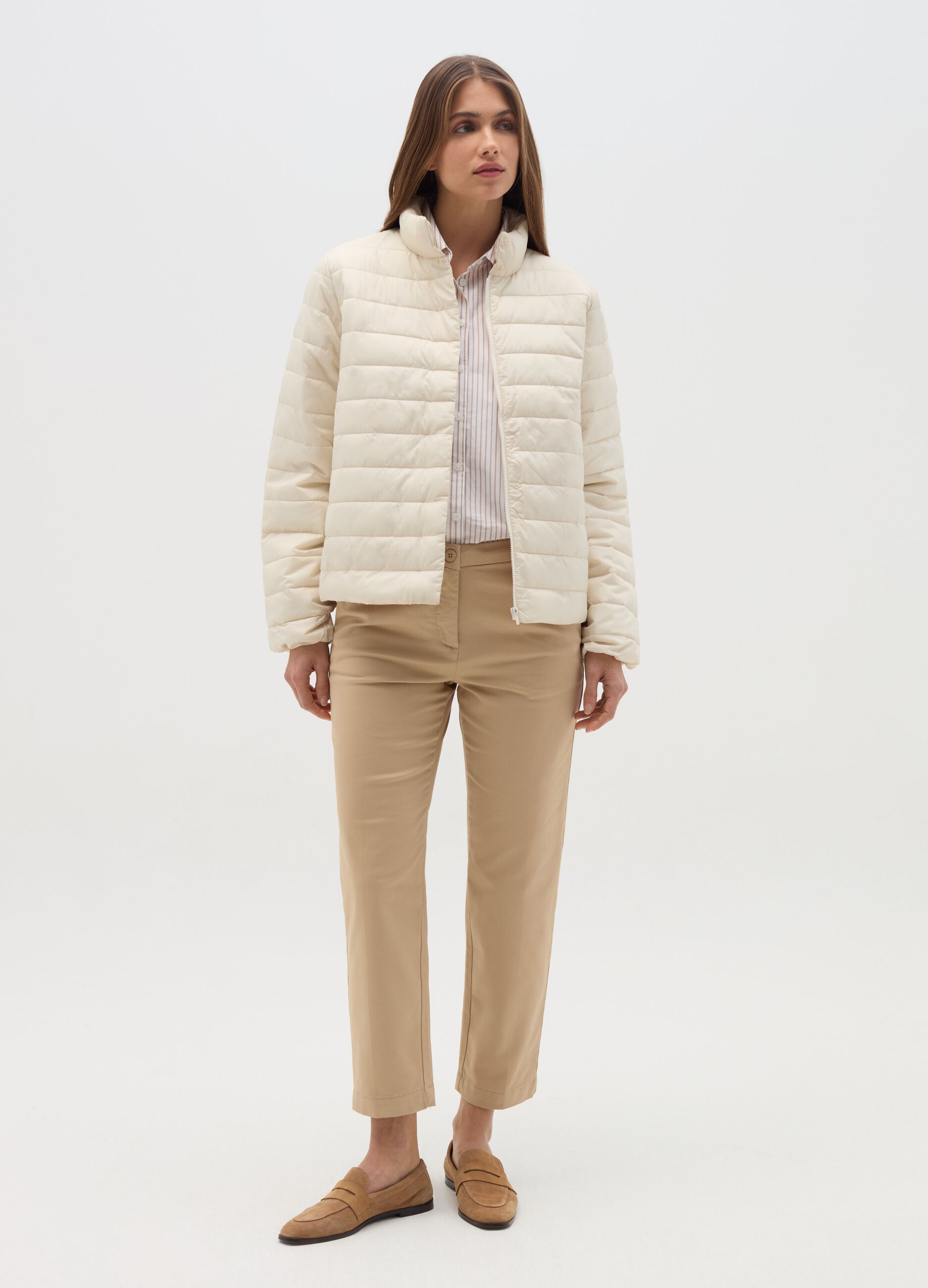 Ultralight short down jacket with high collar