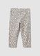 Multicolour organic cotton-blend animal print leggings for baby girl_1