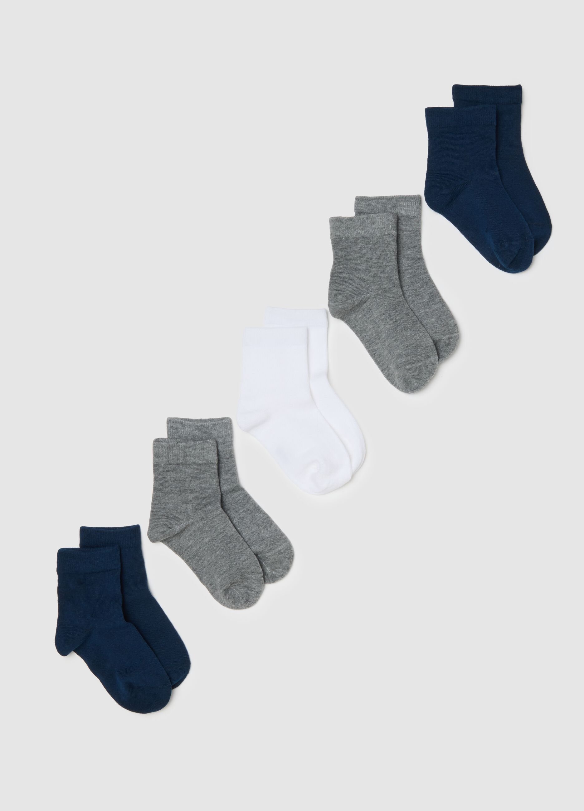 Multipack of multicoloured cotton blend short socks for boys, regular fit