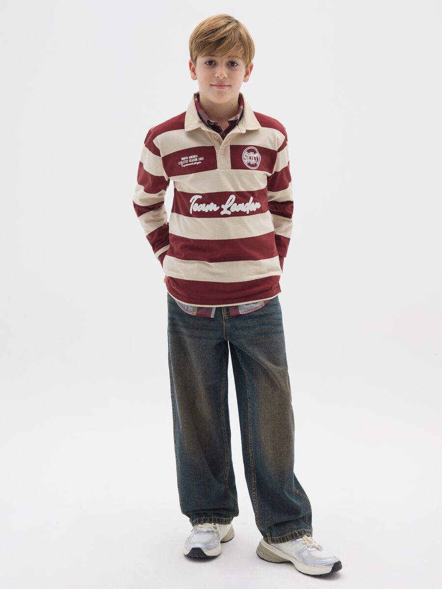 Jeans da ragazzo in puro cotone denim regular fit_0