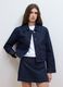 Blue cropped pure cotton denim jacket, regular fit_0