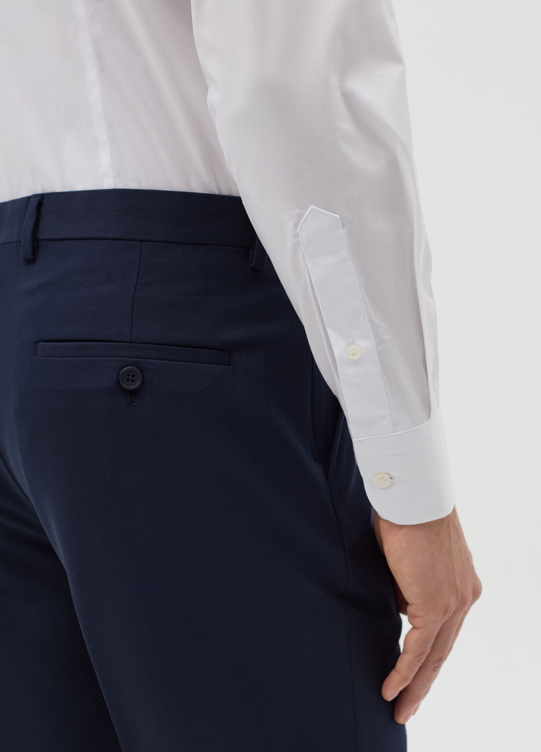 Camicia slim fit stretch tinta unita