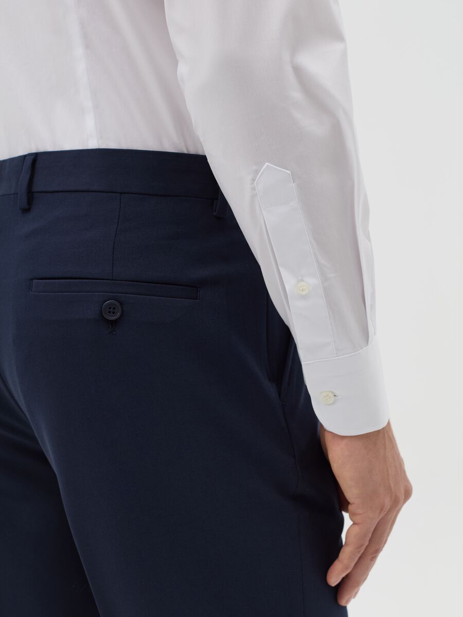 Solid colour stretch slim-fit shirt_3