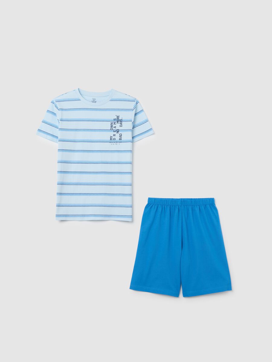 Light blue cotton pyjamas with print_0
