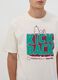 White pure cotton Peanuts print T-shirt, relaxed fit_2