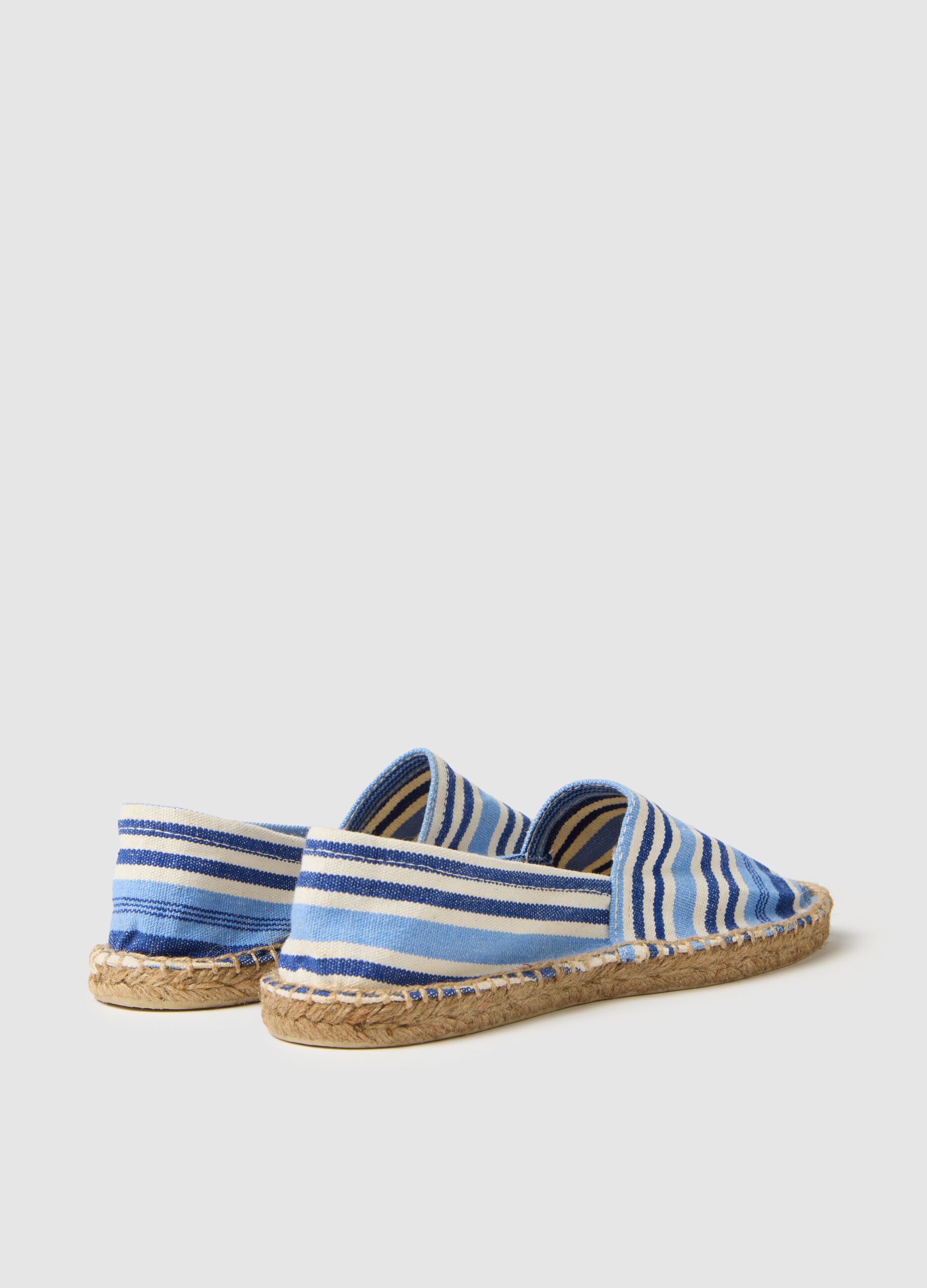 Women's multicolour cotton espadrilles with braided sole