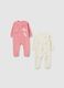 Girl's Multicolour Cotton Blend Sleepsuit Twin Pack_0