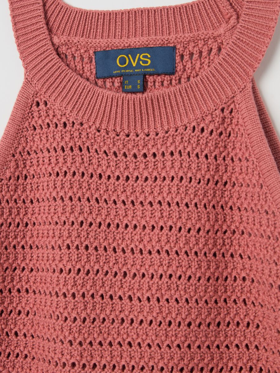 Pink openwork top with halter neck_5