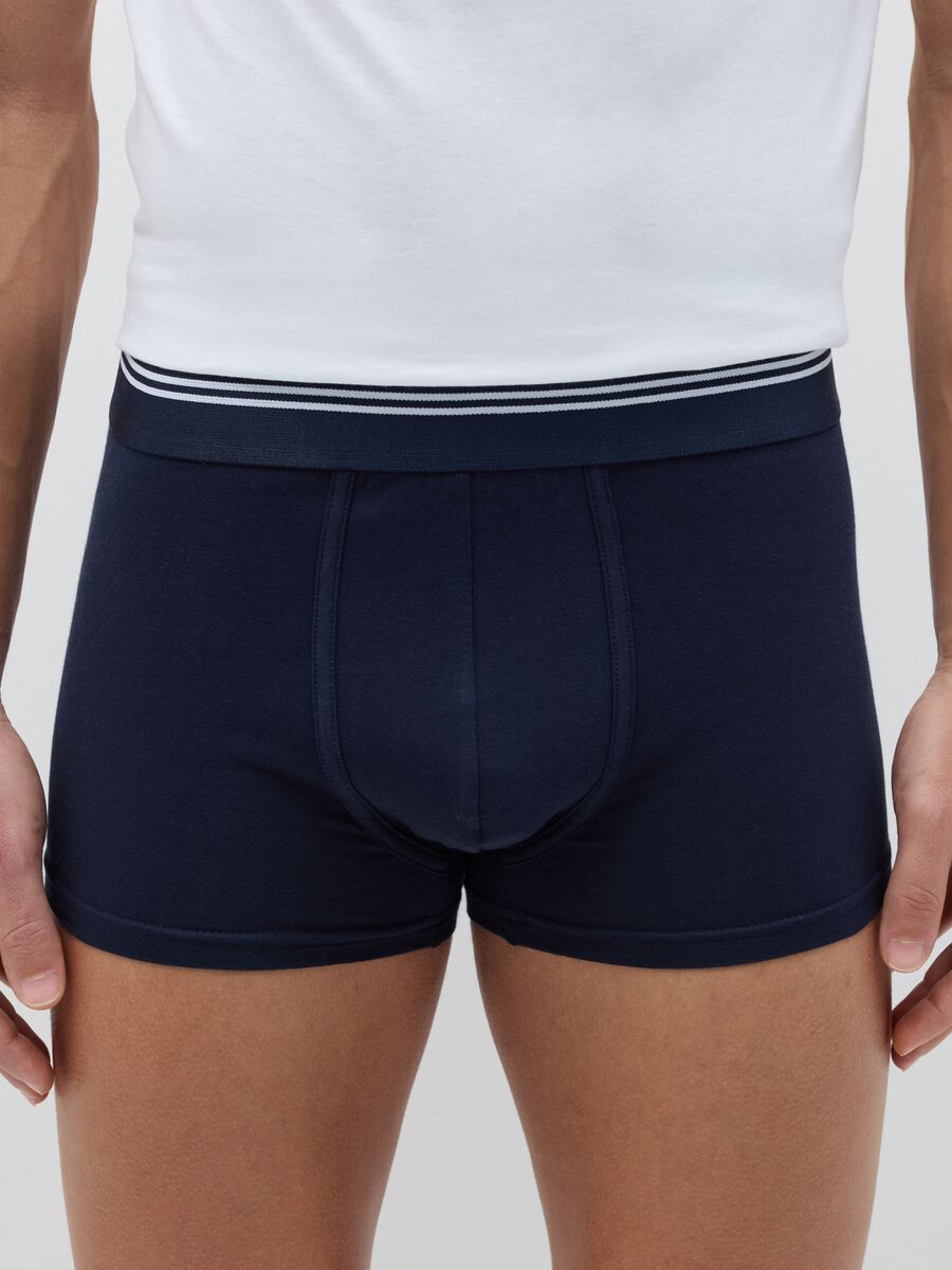 Three-pack boxer shorts in stretch cotton with striped detail_1